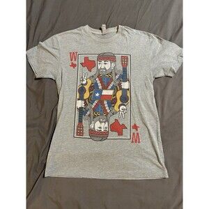 Willie Nelson King Of Texas Wildcard Tshirt Gray Sz Small